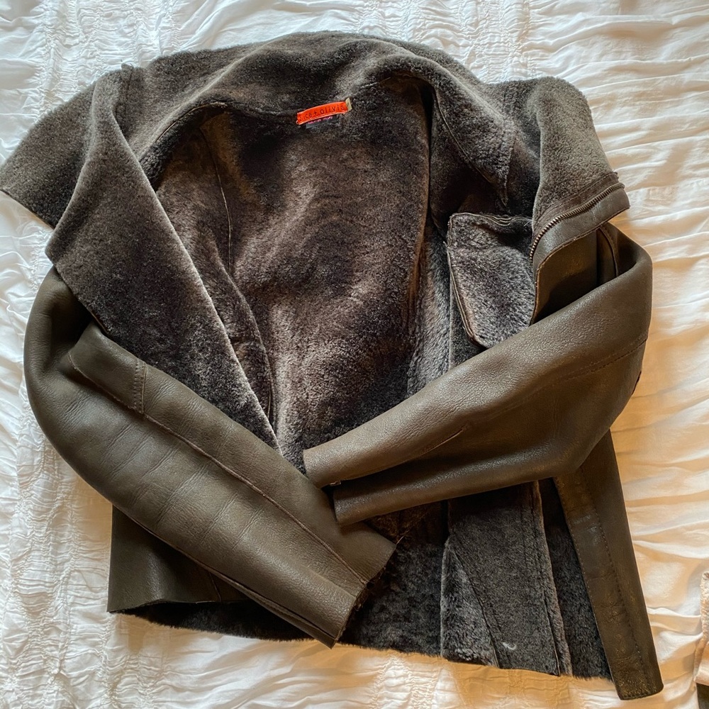 Fleece Leather jacket